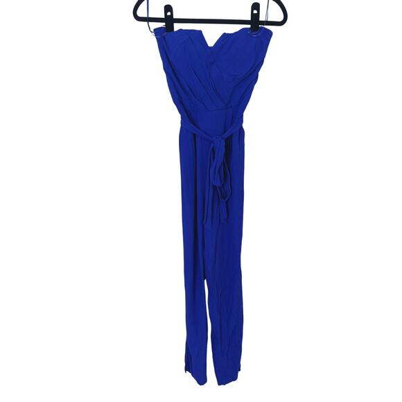 Yumi Kim "Hot To Trot" Royal Blue Strapless Jumpsuit Small Party Cocktail Chic - Picture 2 of 10